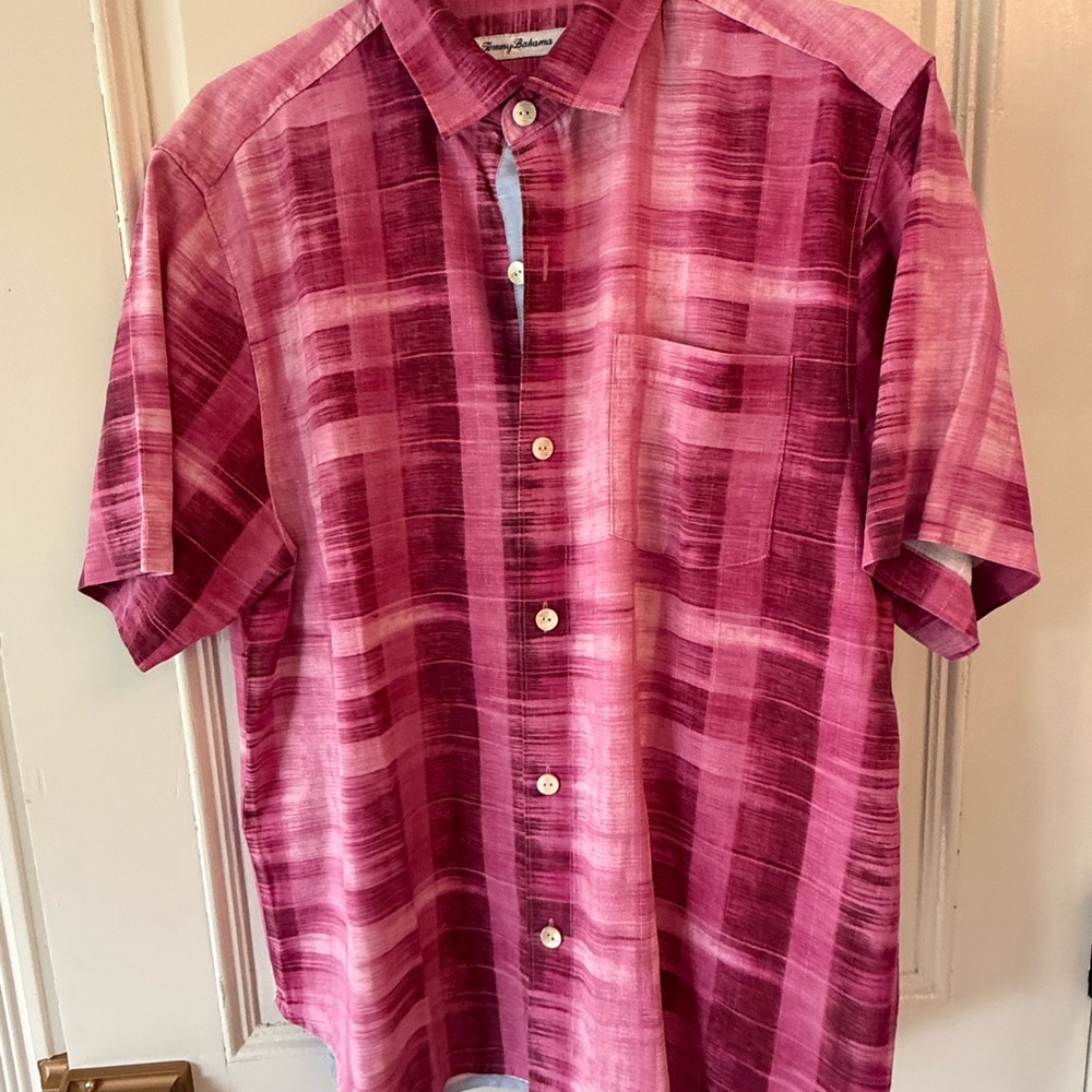 Tommy Bahama Pink Plaid Button-Down Shirt